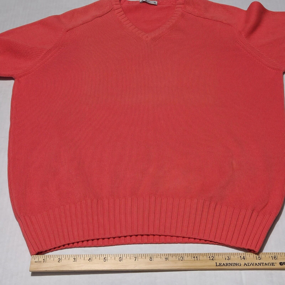 Gran Sasso Men’s Luxury Sweater, Sz XL , Made In Italy Coral 100% Cotton Soft - Picture 7 of 9